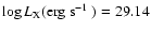 $\log L_{\rm
X} \mbox{(erg s$^{-1}$ })=29.14$