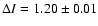 $\Delta I=1.20\pm0.01$