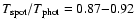 $T_{\rm spot}/T_{\rm phot}=0.87{-}0.92$