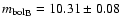 ${m_{\rm bol}}_{\rm
B}=10.31\pm0.08$