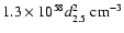 $1.3\times10^{58}d_{2.5}^2{~\rm cm^{-3}}$