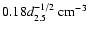 $0.18d_{2.5}^{-1/2}{~\rm cm^{-3}}$