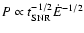 $P\propto t_{{\rm SNR}}^{-1/2}\dot E^{-1/2}$
