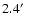 $2.4\hbox{$^\prime$ }$
