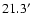$21.3\hbox{$^\prime$ }$
