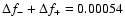 $\Delta{f}_{-} +
\Delta{f}_{+} = 0.00054$