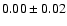 $0.00\pm 0.02$