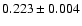 $0.223\pm 0.004$