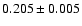 $0.205\pm 0.005$