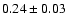 $0.24\pm 0.03$