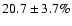 $20.7\pm 3.7\%$