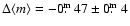 $\Delta \langle m \rangle=-0\hbox{$.\!\!^{\rm m}$ }47\pm0\hbox{$.\!\!^{\rm m}$ }4$