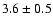 $3.6\pm0.5$