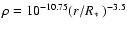 $\rho=10^{-10.75}(r/\mbox{$R_{\ast}$ })^{-3.5}$