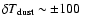 $\delta T_{\rm dust} \sim \pm 100~$