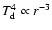 $T_{\rm d}^4 \propto r^{-3}$