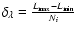 $\delta_{\lambda} = \frac{L_{\max} - L_{\min}}{N_i}$