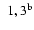 $\phantom{{\rm ^b}}1, 3{\rm ^b}$
