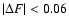 $\vert\Delta F\vert < 0.06$