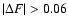 $\vert\Delta F\vert > 0.06$