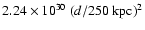 $
2.24\times 10^{30}\; (d/250~{\mbox{kpc}})^2$