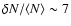 $\delta N/ \langle N\rangle \sim 7$