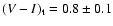 $(V - I)_{\rm t} = 0.8 \pm 0.1$