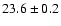 $23.6 \pm 0.2$