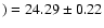 $) = 24.29\pm 0.22$