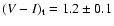 $(V-I)_{\rm t} = 1.2 \pm 0.1$