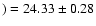 $) = 24.33\pm 0.28$