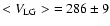 $ {< V_{\rm LG} >} = 286 \pm 9 $