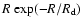 $R~{\exp}(-R/R_{\rm d})$