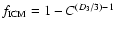 $f_{\rm ICM}=1-C^{(D_3/3)-1}$