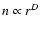 $n \propto r^D$