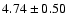 $4.74\pm0.50$