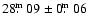 $28\hbox{$.\!\!^{\rm m}$ }09\pm0\hbox{$.\!\!^{\rm m}$ }06$