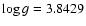 $\log g = 3.8429 $