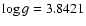 $\log g = 3.8421 $