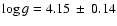 $\log g = 4.15\:\pm\:0.14 $