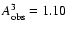 $A_{\rm {obs}}^3=1.10$
