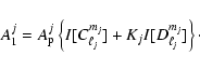 \begin{displaymath}A_1^j=A_{\rm p}^j \left\{ I[C_{\ell_j}^{m_j}] + K_j I[D_{\ell_j}^{m_j}] \right\} \cdot
\end{displaymath}