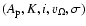 $(A_{\rm p}, K, i, v_\Omega, \sigma)$