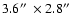 $3.6\hbox{$^{\prime\prime}$ }\times 2.8\hbox{$^{\prime\prime}$ }$