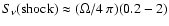 $S_{\nu}\mbox{(shock)} \approx (\Omega/4~\pi) (0.2-2)$