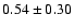 $0.54\pm 0.30$