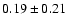 $0.19\pm 0.21$