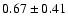 $0.67\pm 0.41$