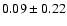 $0.09\pm 0.22$