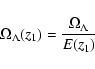 \begin{displaymath}\Omega_\Lambda(z_1) = \frac{\Omega_\Lambda}{E(z_1)} \nonumber
\end{displaymath}